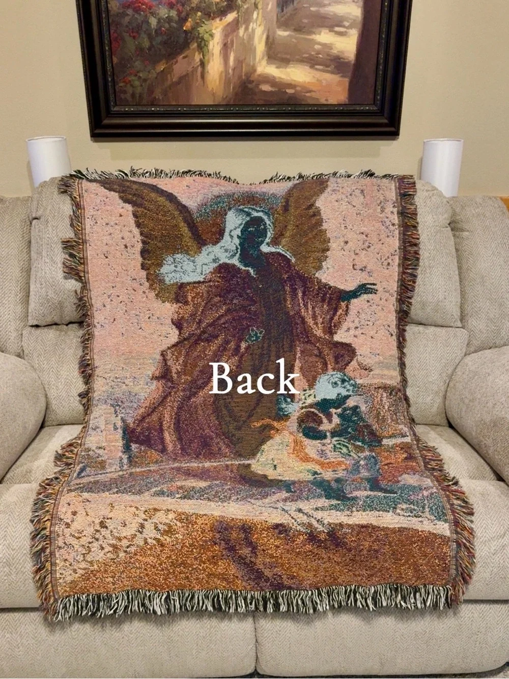 Guardian Angel Tapestry Throw Blanket/Wall Hanging 52” X 36”